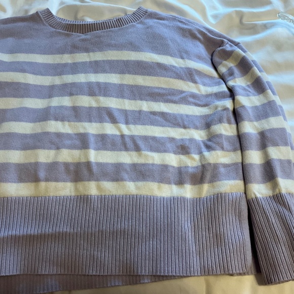 GAP Kids 24/7 Purple Stripe Crewneck Sweater - Picture 7 of 7